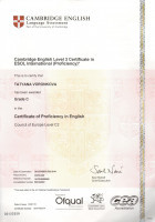 Certificate of Proficiency in English